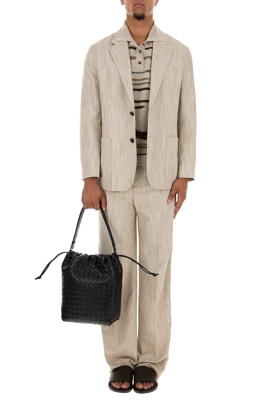 Bottega Veneta Polo in misto cotone ricamato, view 6