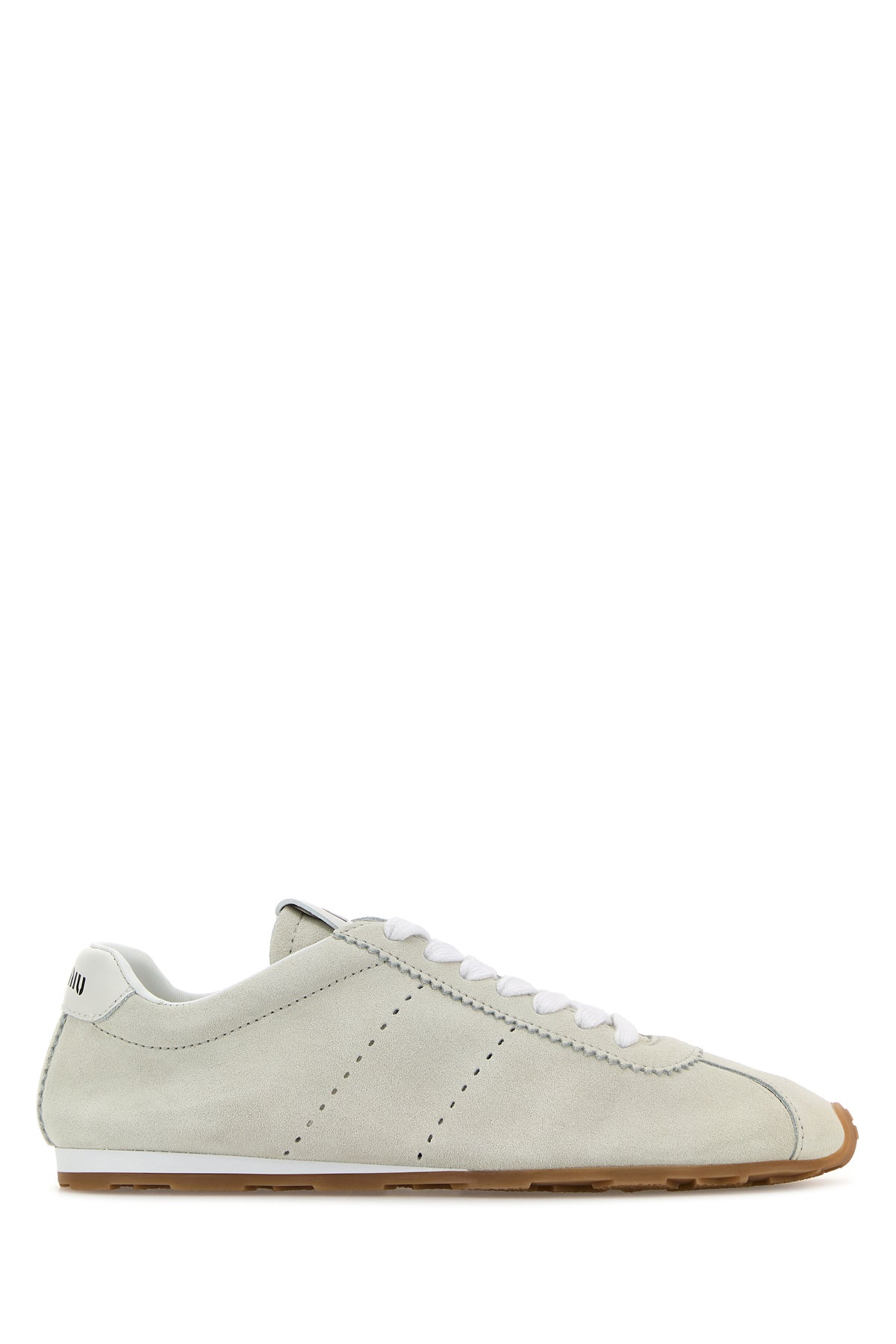 Miu Miu Sneakers Plume in pelle scamosciata bianca