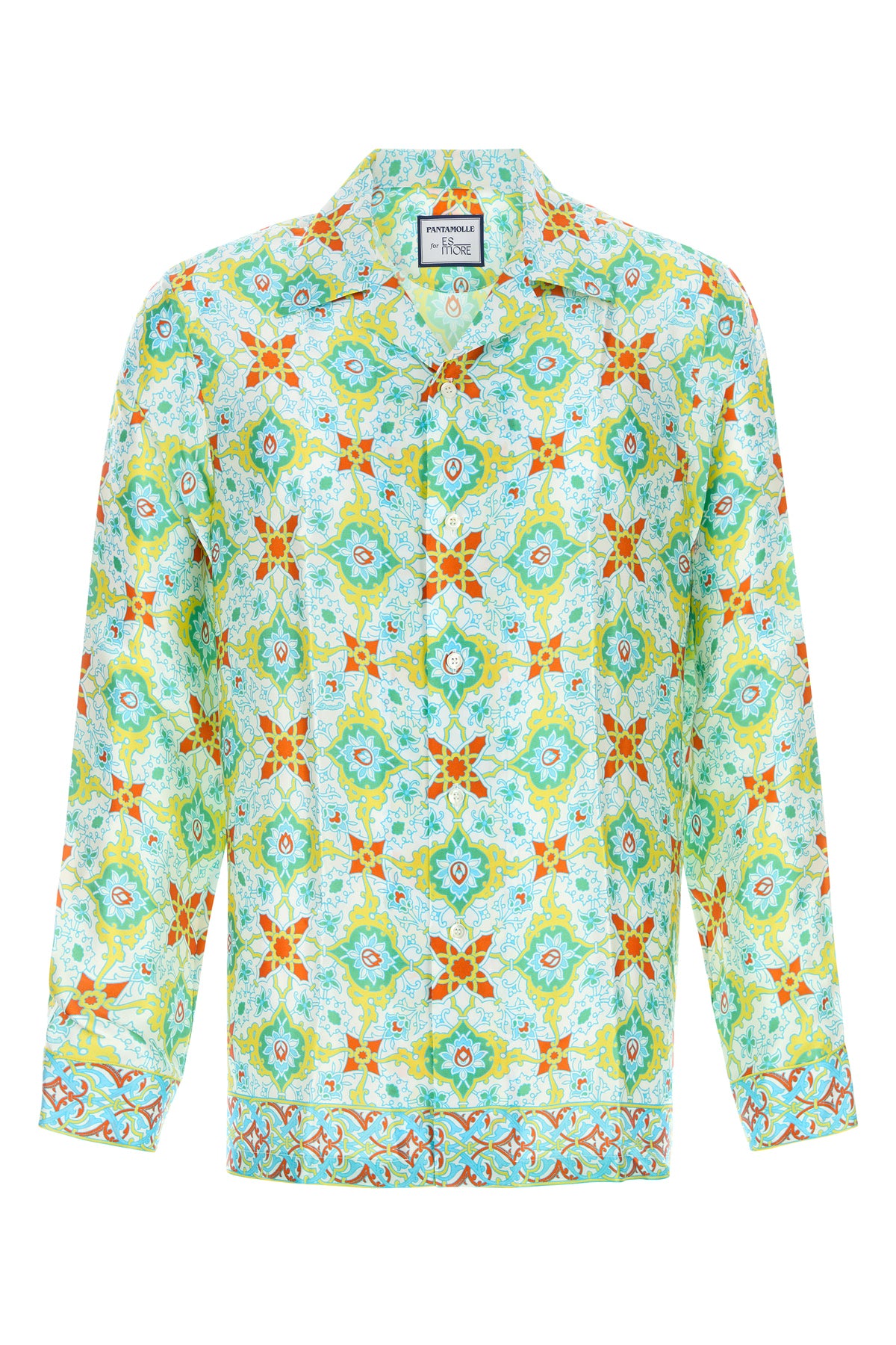 PANTAMOLLE Camicia Gajardo in raso stampato