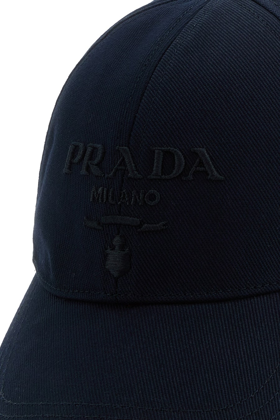 Prada Cappello da baseball in drill blu navy, view 4