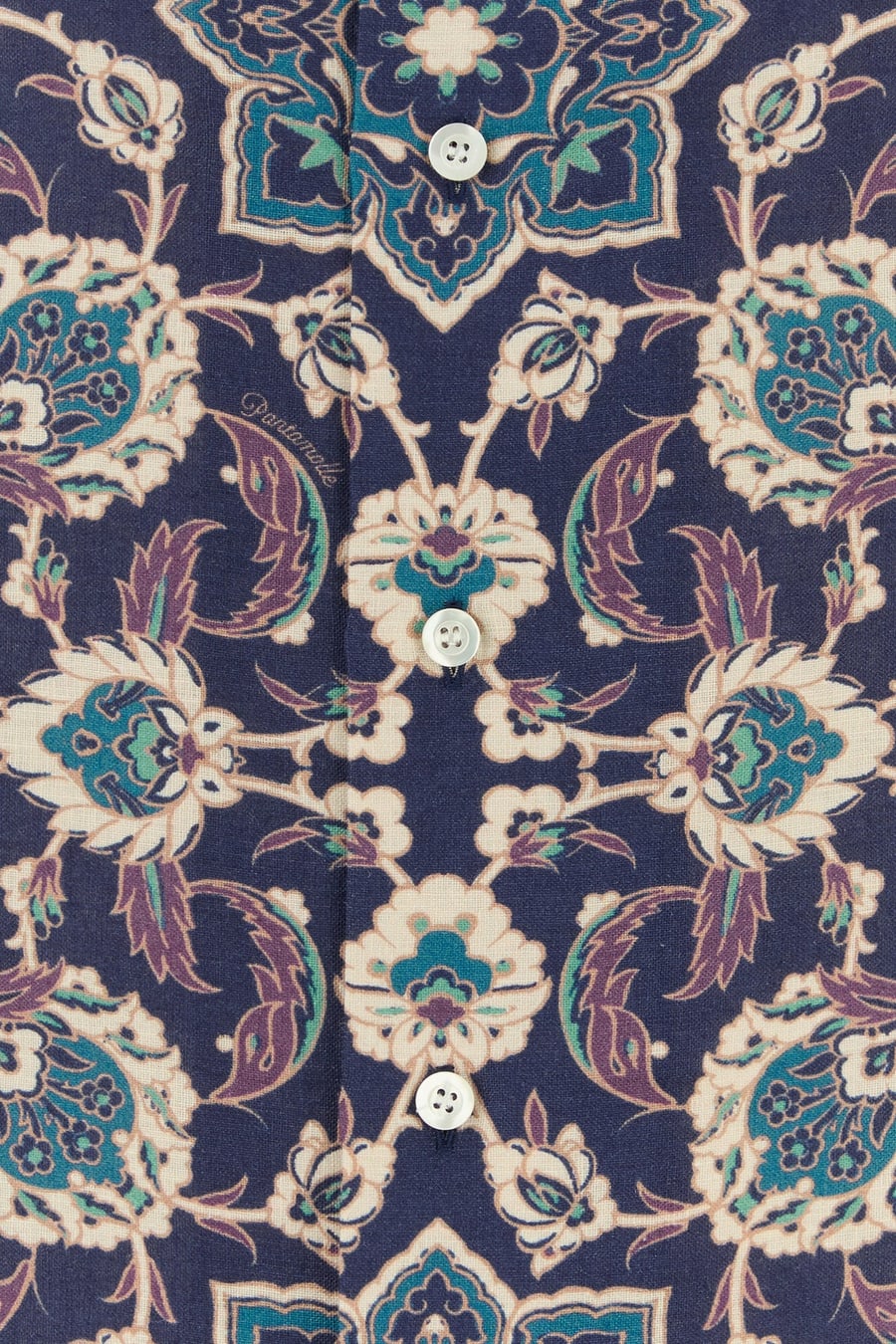 PANTAMOLLE Camicia Monfardì in lino stampato, view 3
