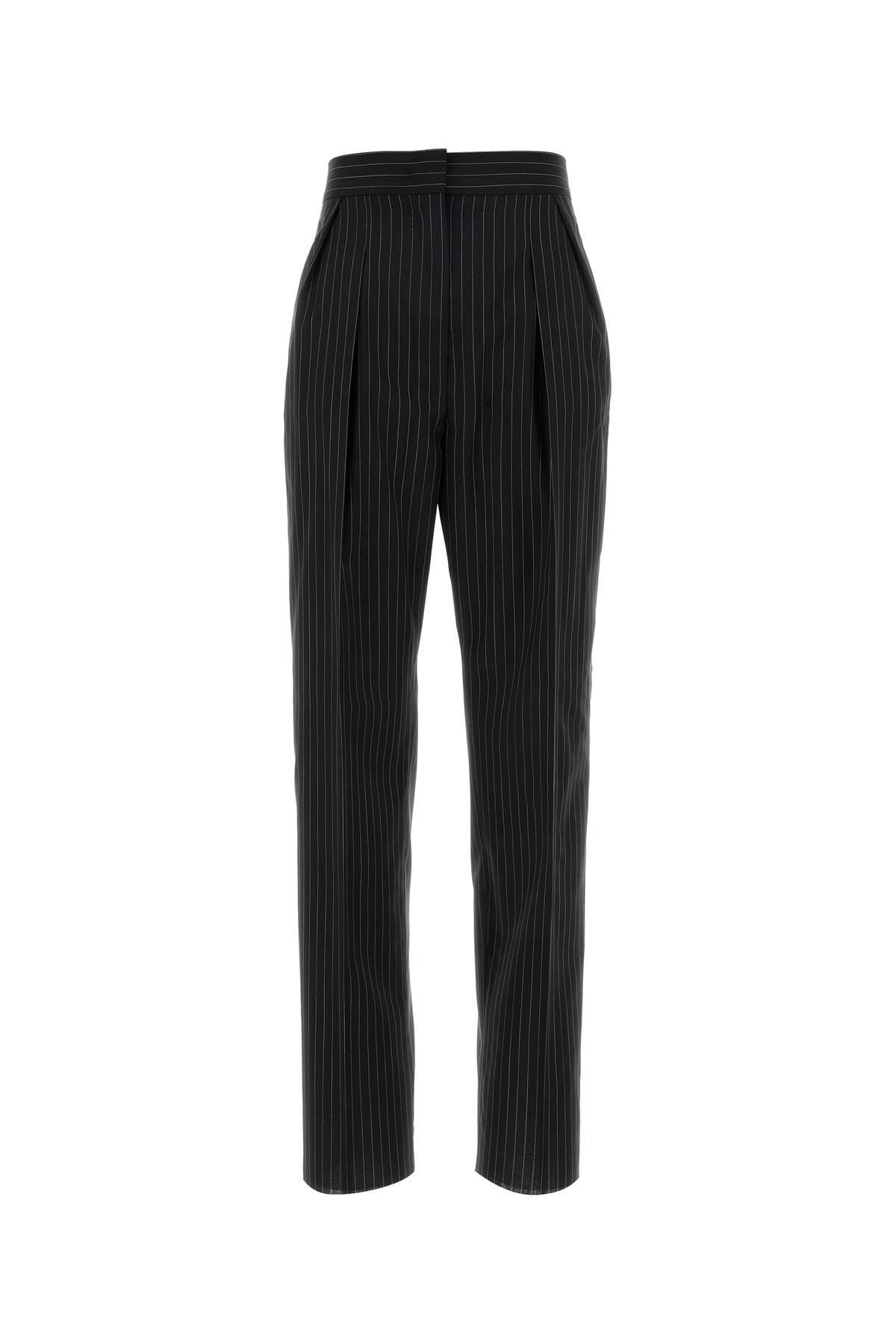 Max Mara Pantalone Sesamo in lana ricamata