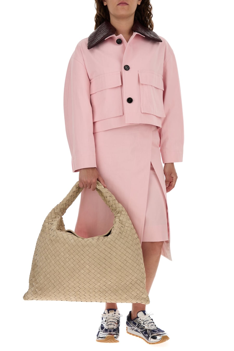 Bottega Veneta Borsa a spalla Hop in pelle scamosciata sabbia, view 5
