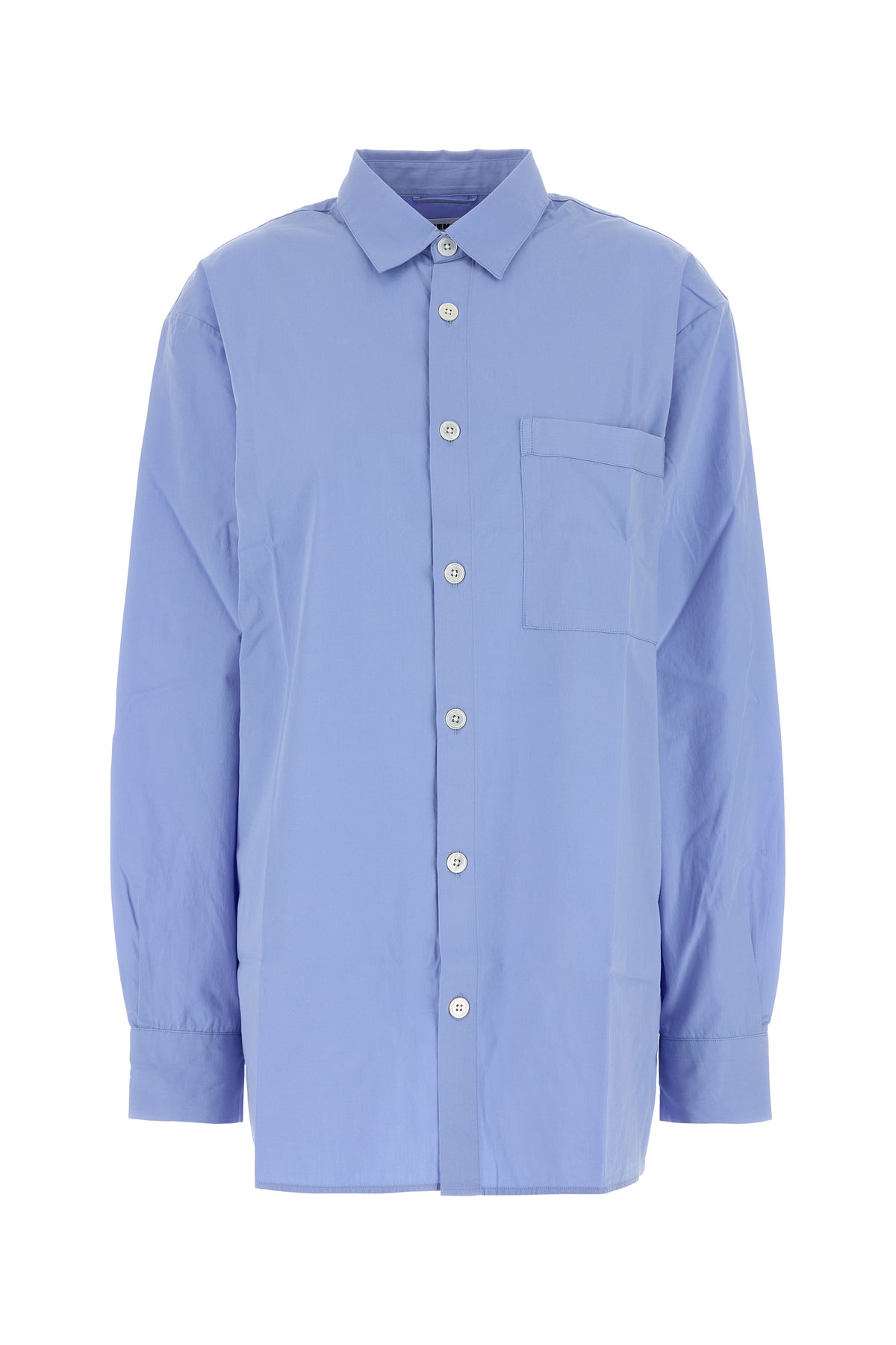 TEKLA Camicia pigiama oversize in popeline ceruleo