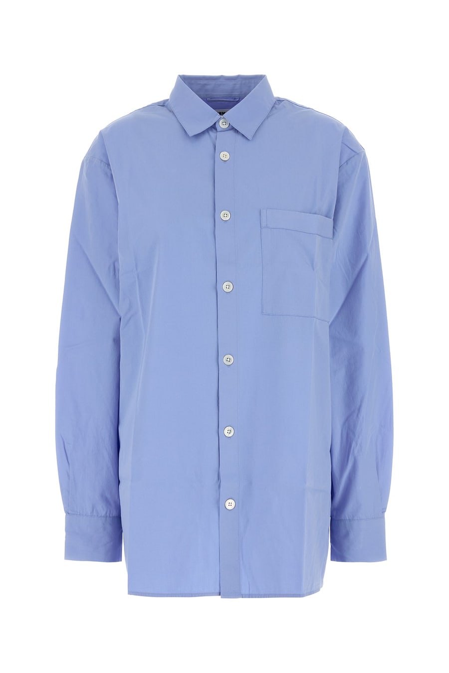 TEKLA Camicia pigiama oversize in popeline ceruleo