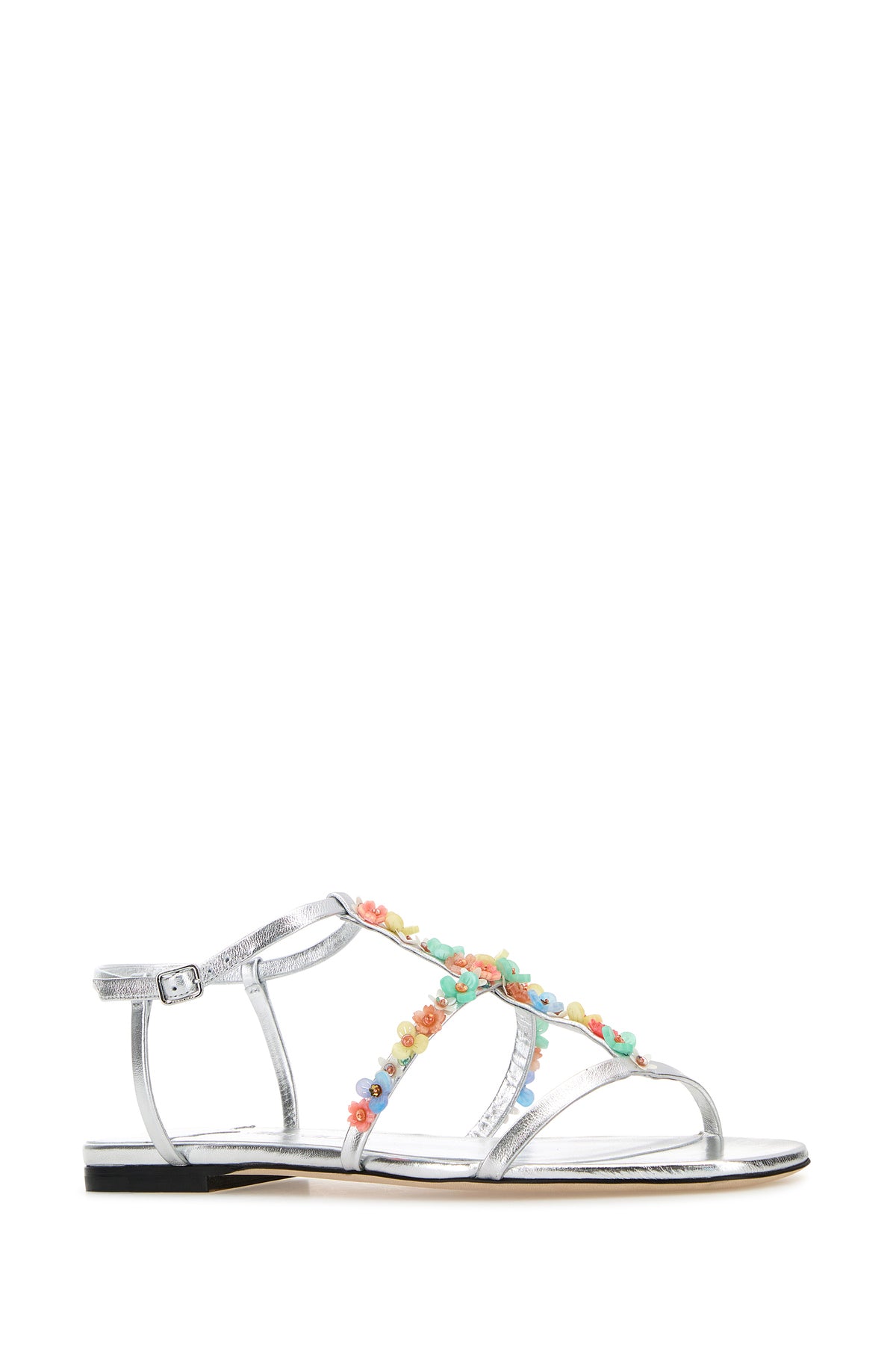 Jimmy Choo Sandali Daisy in nappa argento, view 2