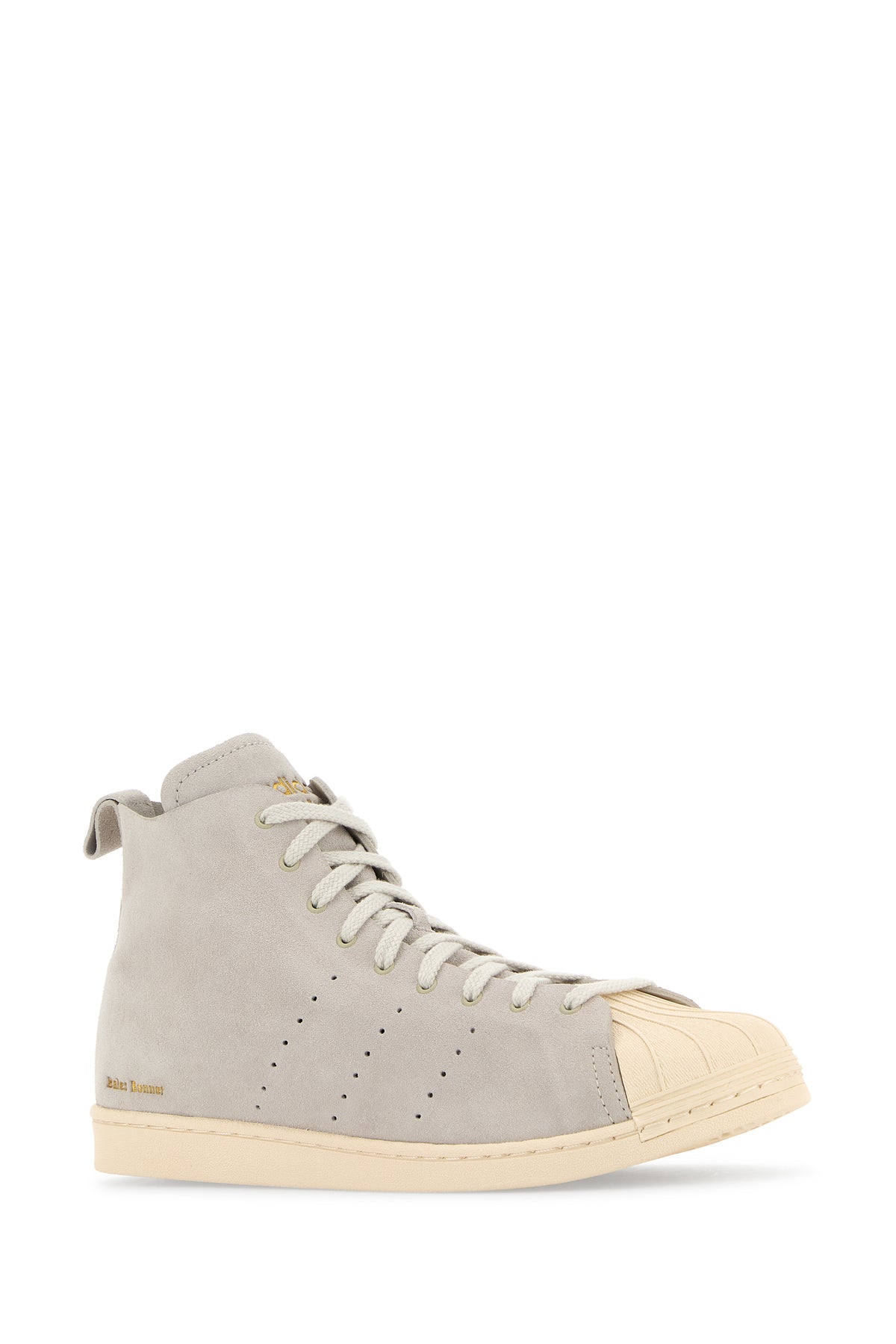 WALES BONNER X ADIDAS Sneakers Superstar Wales Bonner X Adidas in pelle scamosciata grigio chiaro, view 2