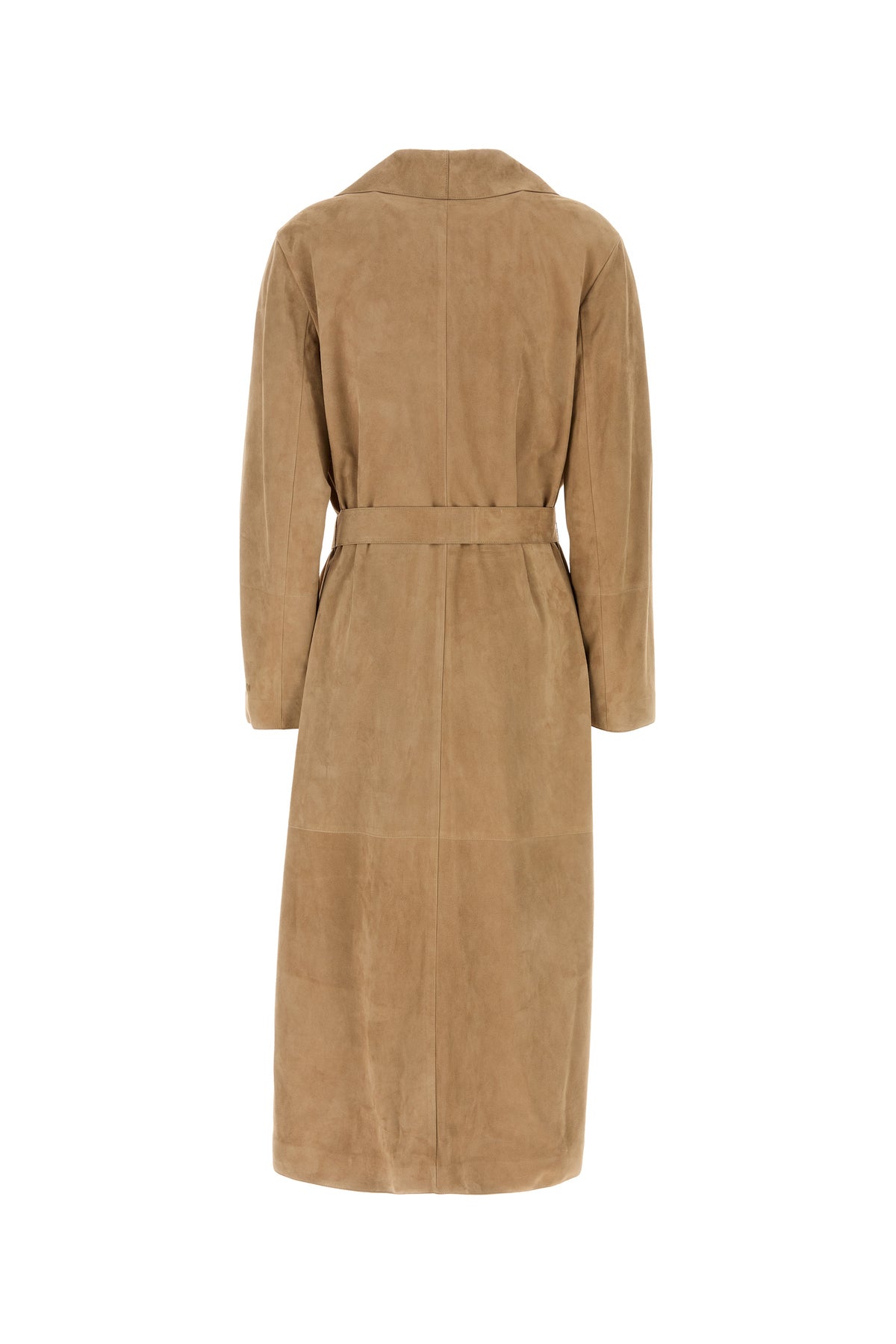 Fendi Cappotto in pelle scamosciata cammello, view 2