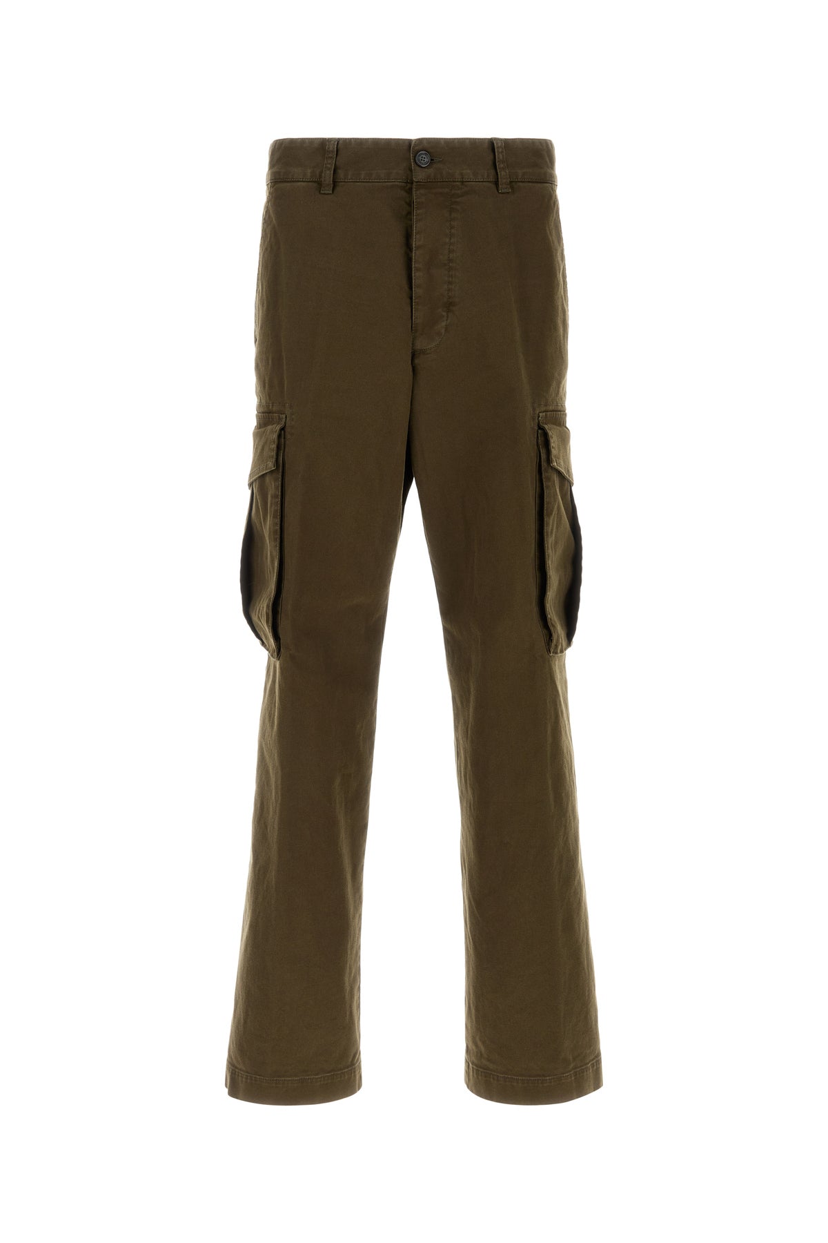 Dsquared2 Pantalone cargo Loose in cotone stretch verde oliva