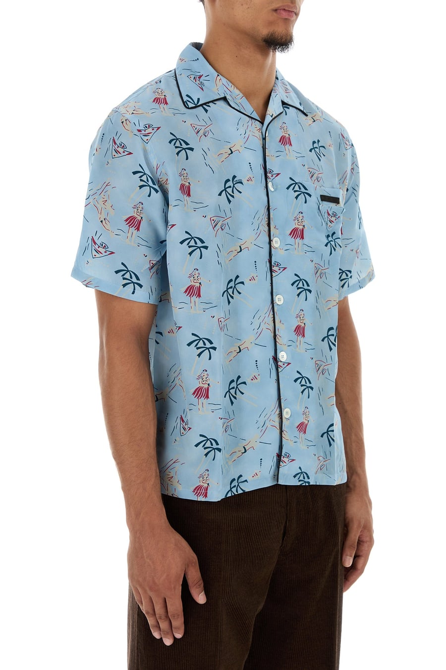 Prada Camicia in raso stampato, view 3