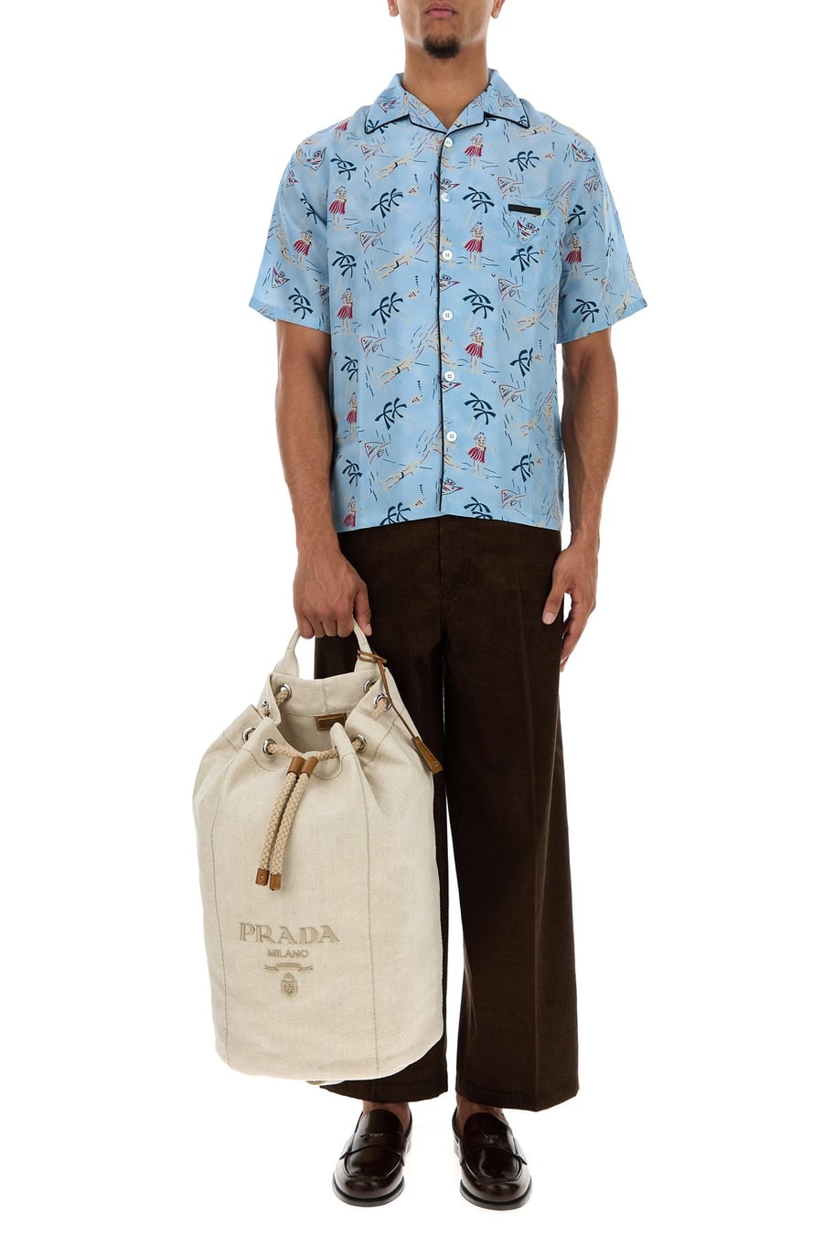 Prada Camicia in raso stampato, view 6