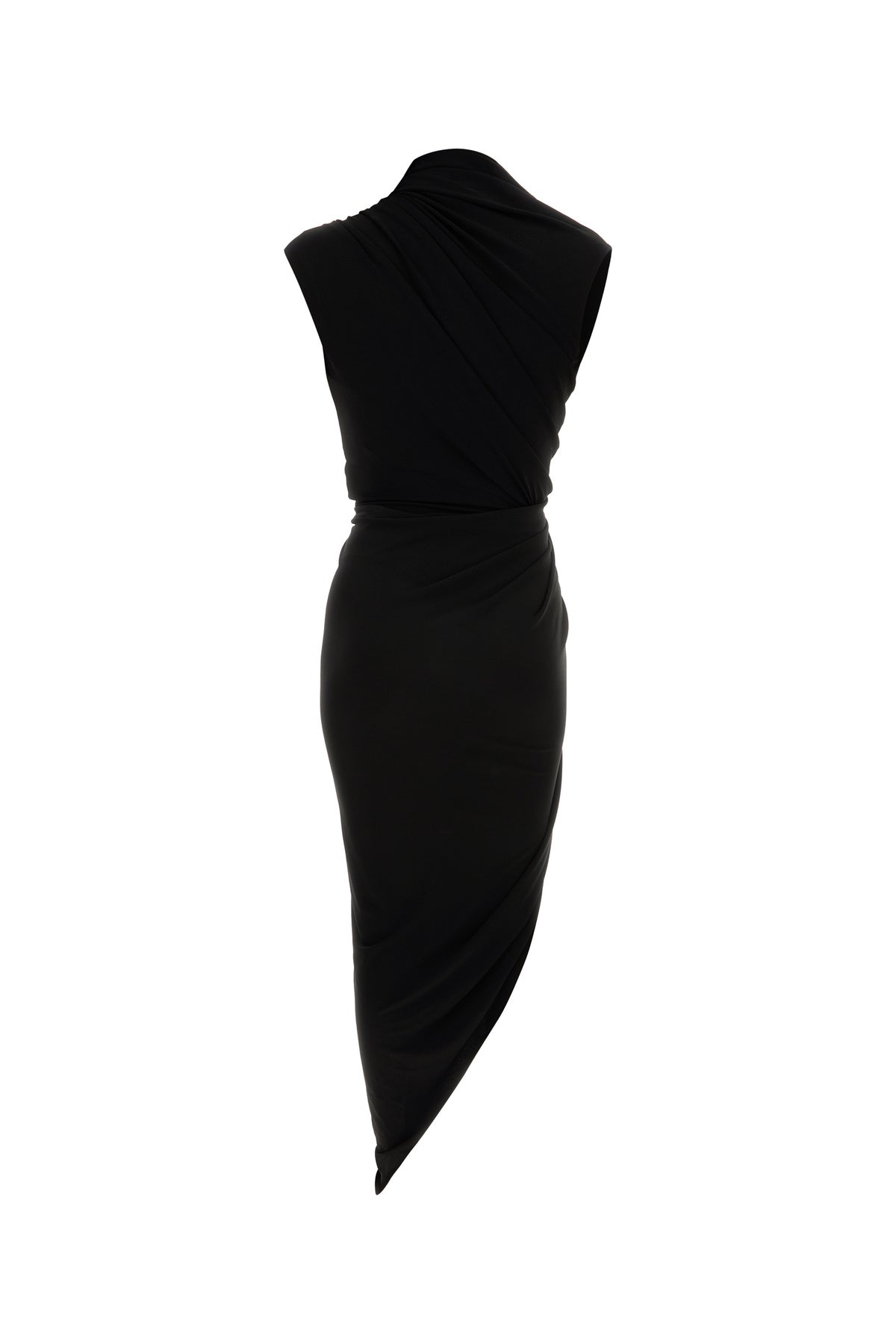 Balenciaga Abito in crepe stretch nero, view 2