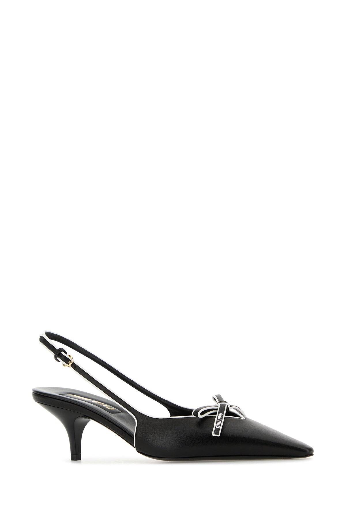 Miu Miu Scarpe con tacco in nappa nera, view 2
