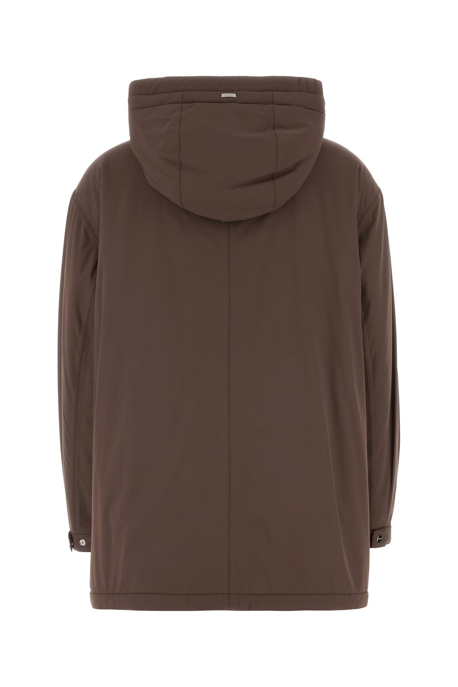Herno Giubbino in nylon stretch marrone, view 2