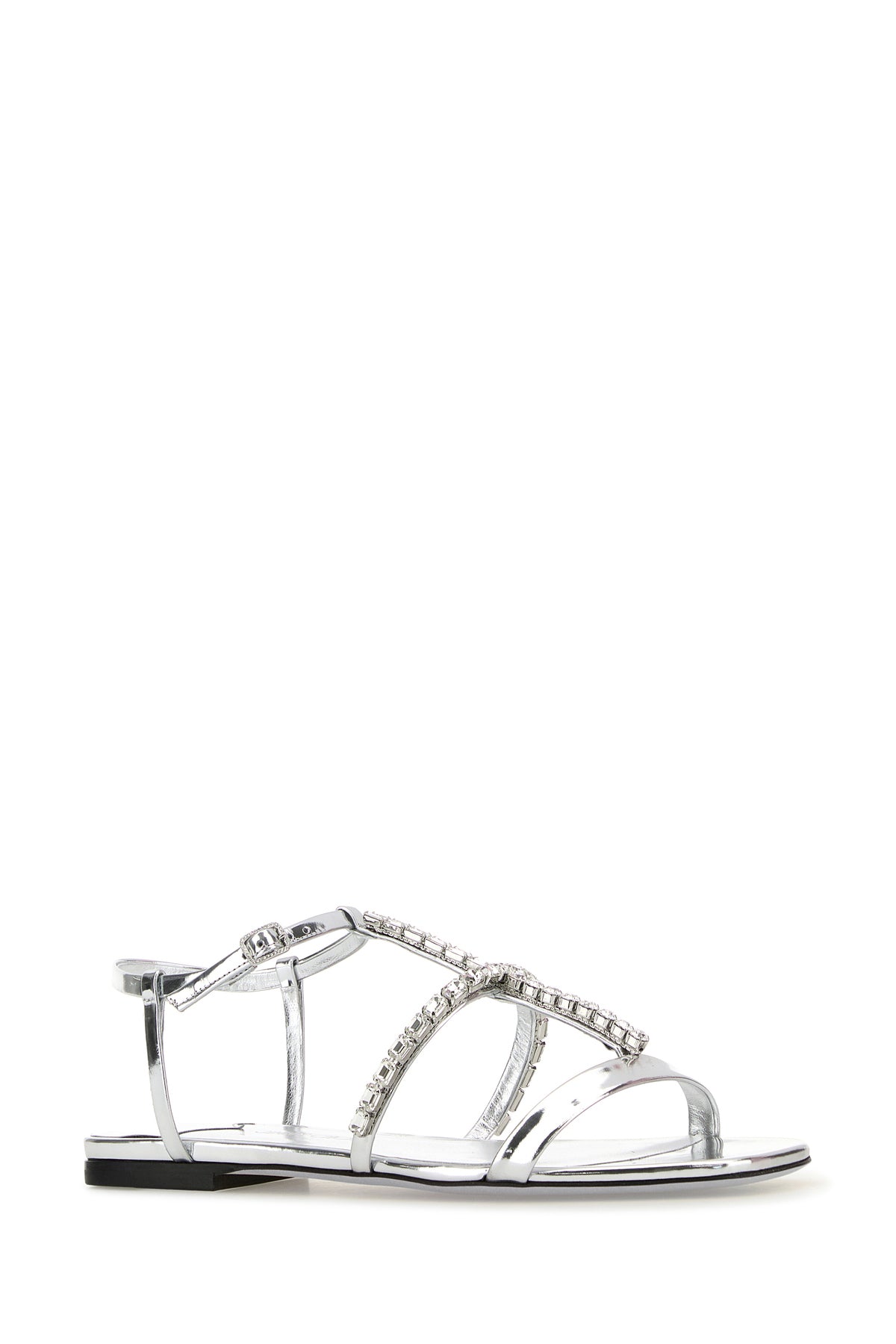 Jimmy Choo Sandali Gwyn in pelle argento, view 2