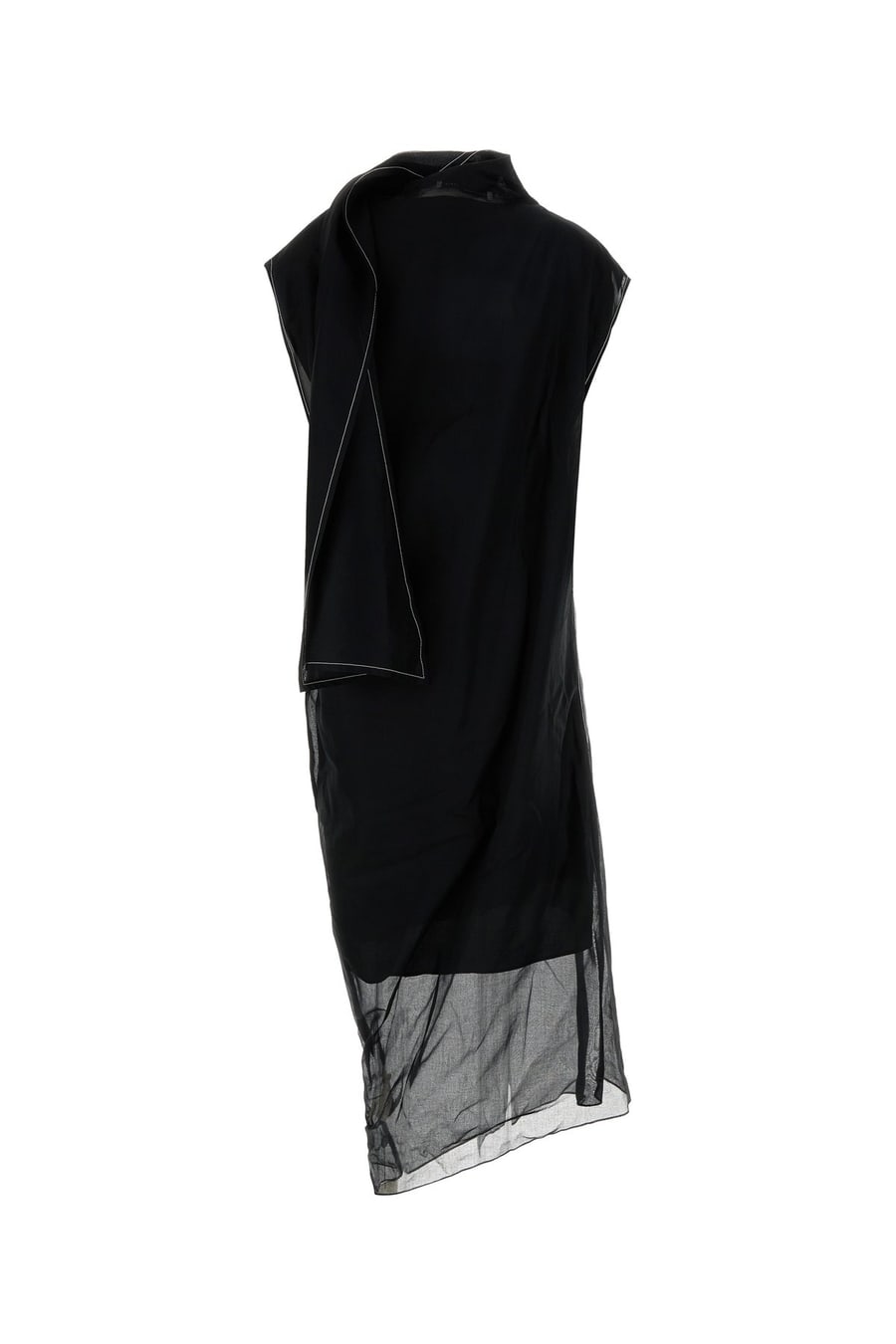 CARVEN Abito in cotone nero, view 2