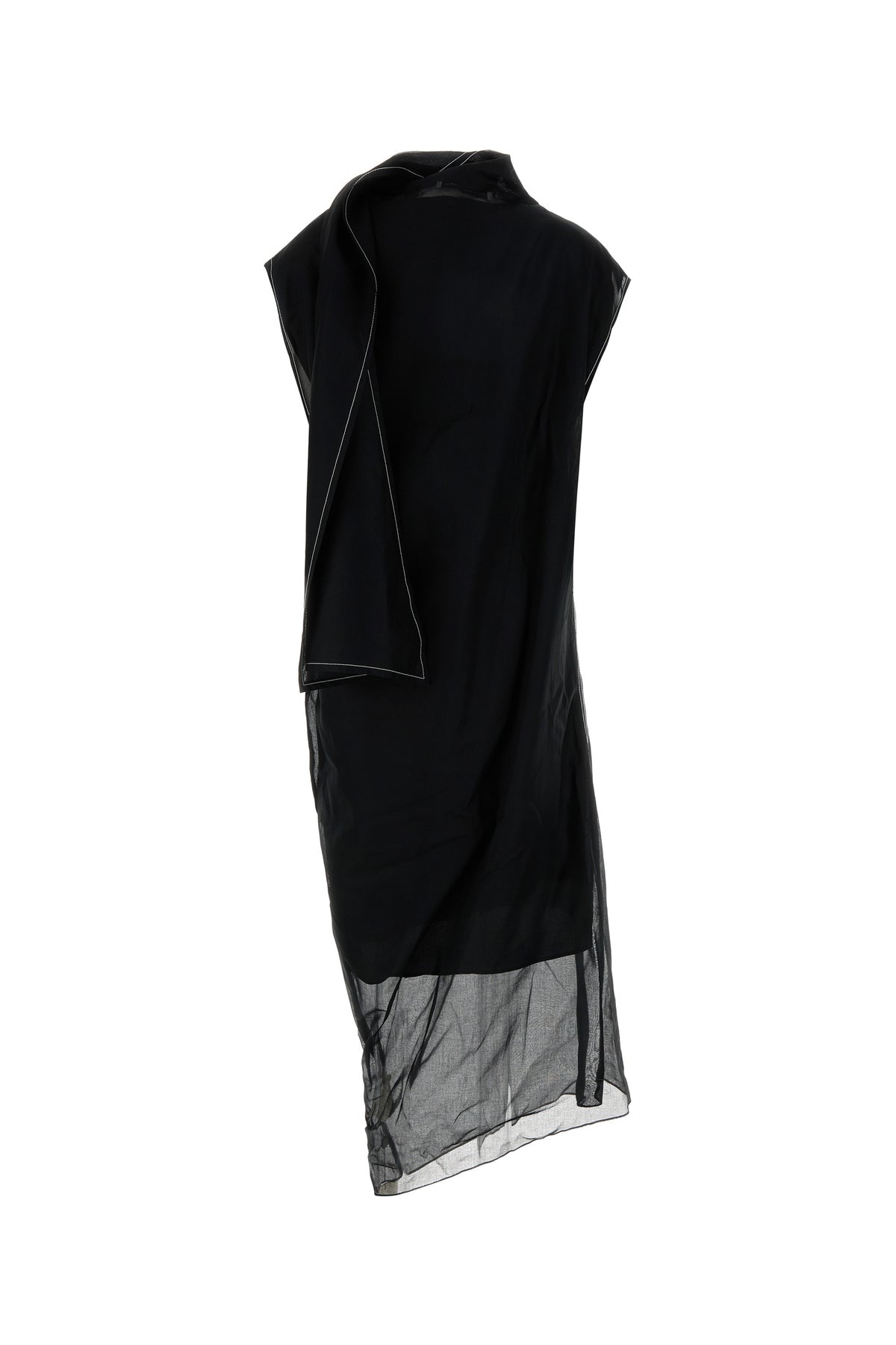CARVEN Abito in cotone nero, view 2