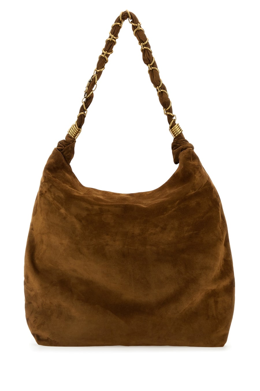 Saint Laurent Borsa shopping Amalia in pelle scamosciata caramello