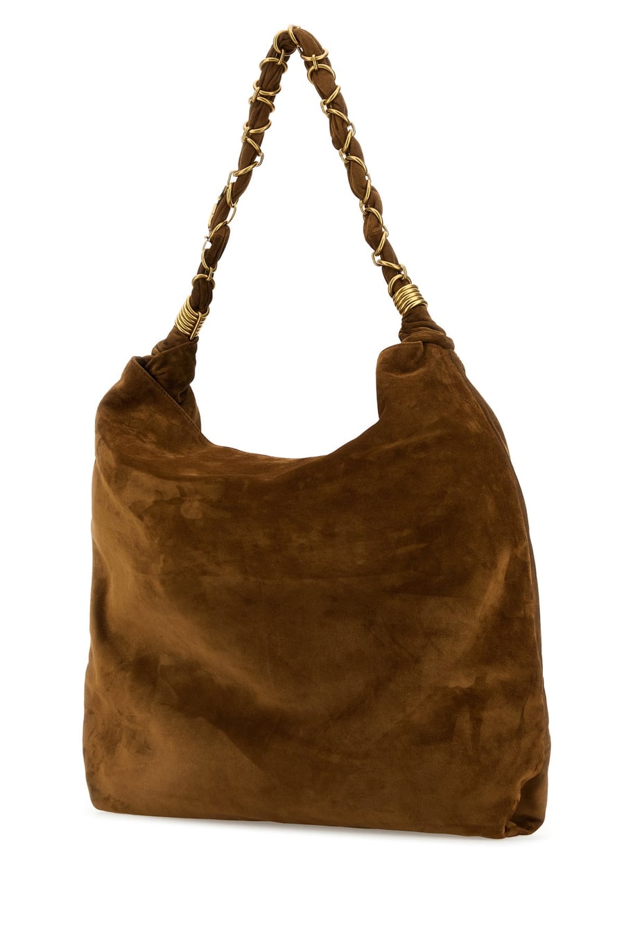 Saint Laurent Borsa shopping Amalia in pelle scamosciata caramello, view 2