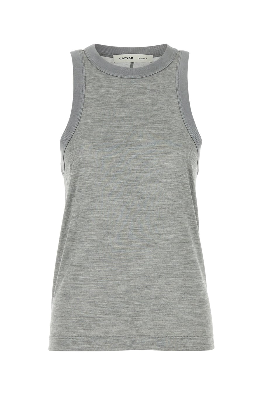 CARVEN Canotta in seta grigia