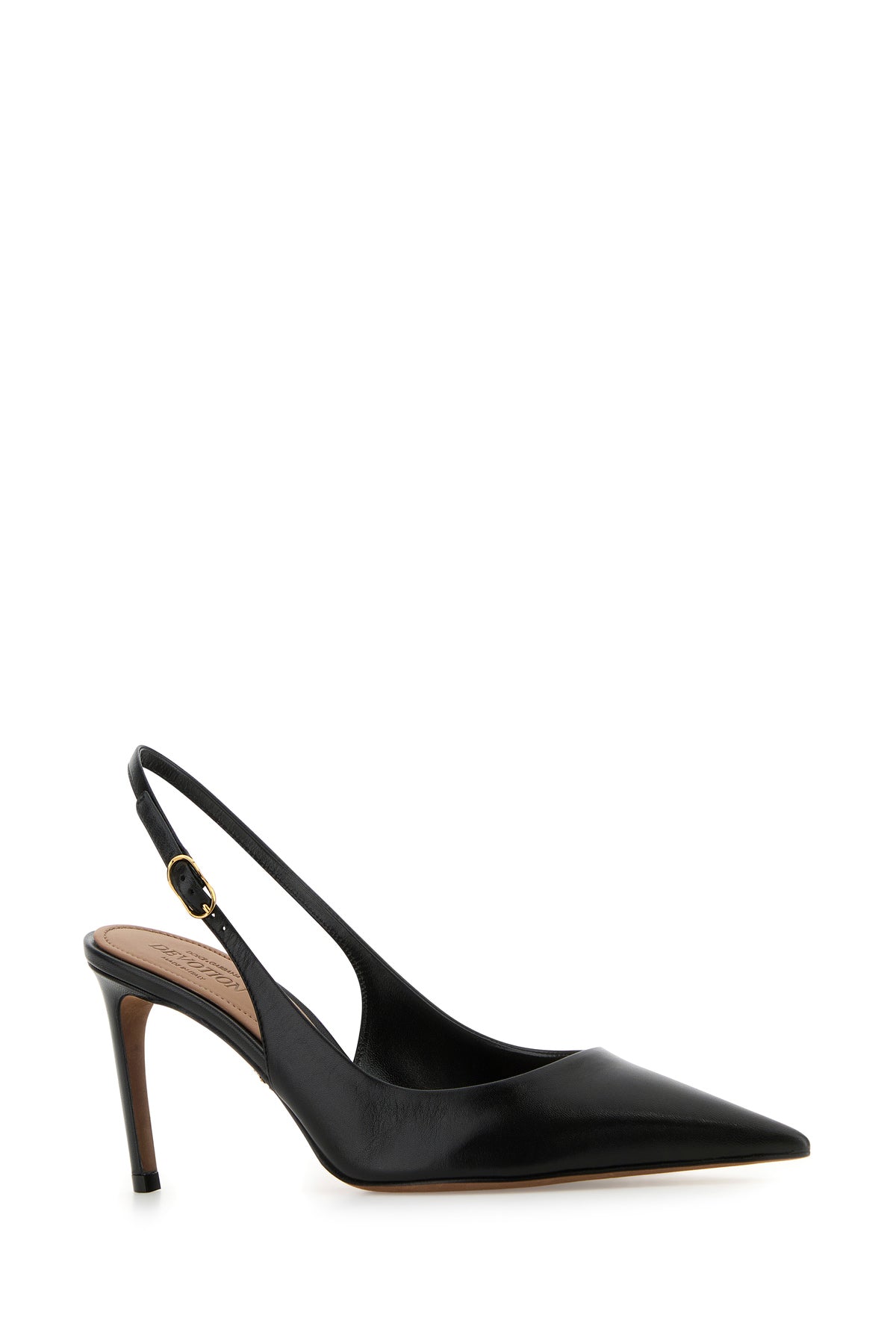 Dolce & Gabbana Scarpe con tacco Devotion 75 in pelle nera, view 2