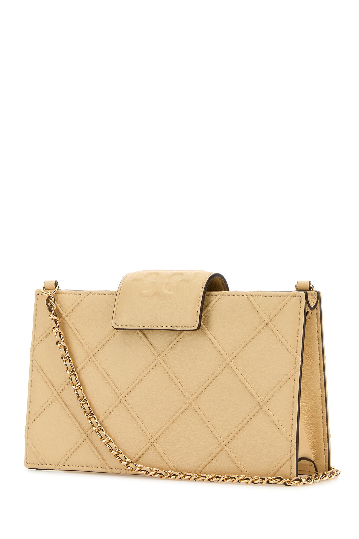Tory Burch Borsa a tracolla Fleming in pelle beige, view 2