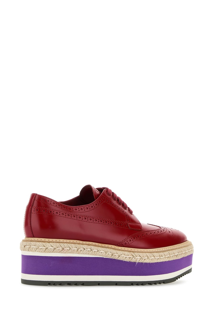 Prada Scarpe stringate in pelle rossa, view 3