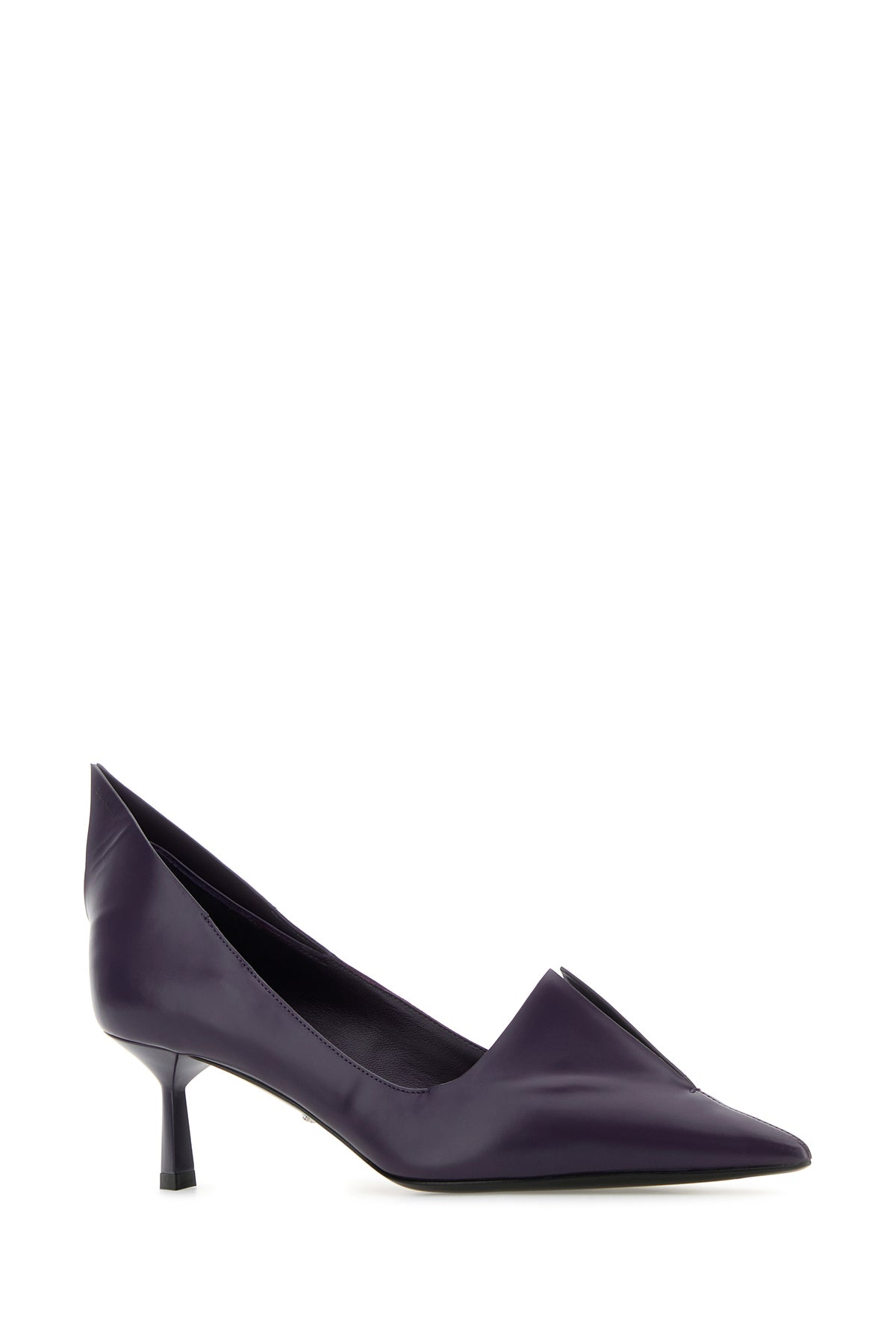 Prada Scarpe con tacco in pelle viola, view 2