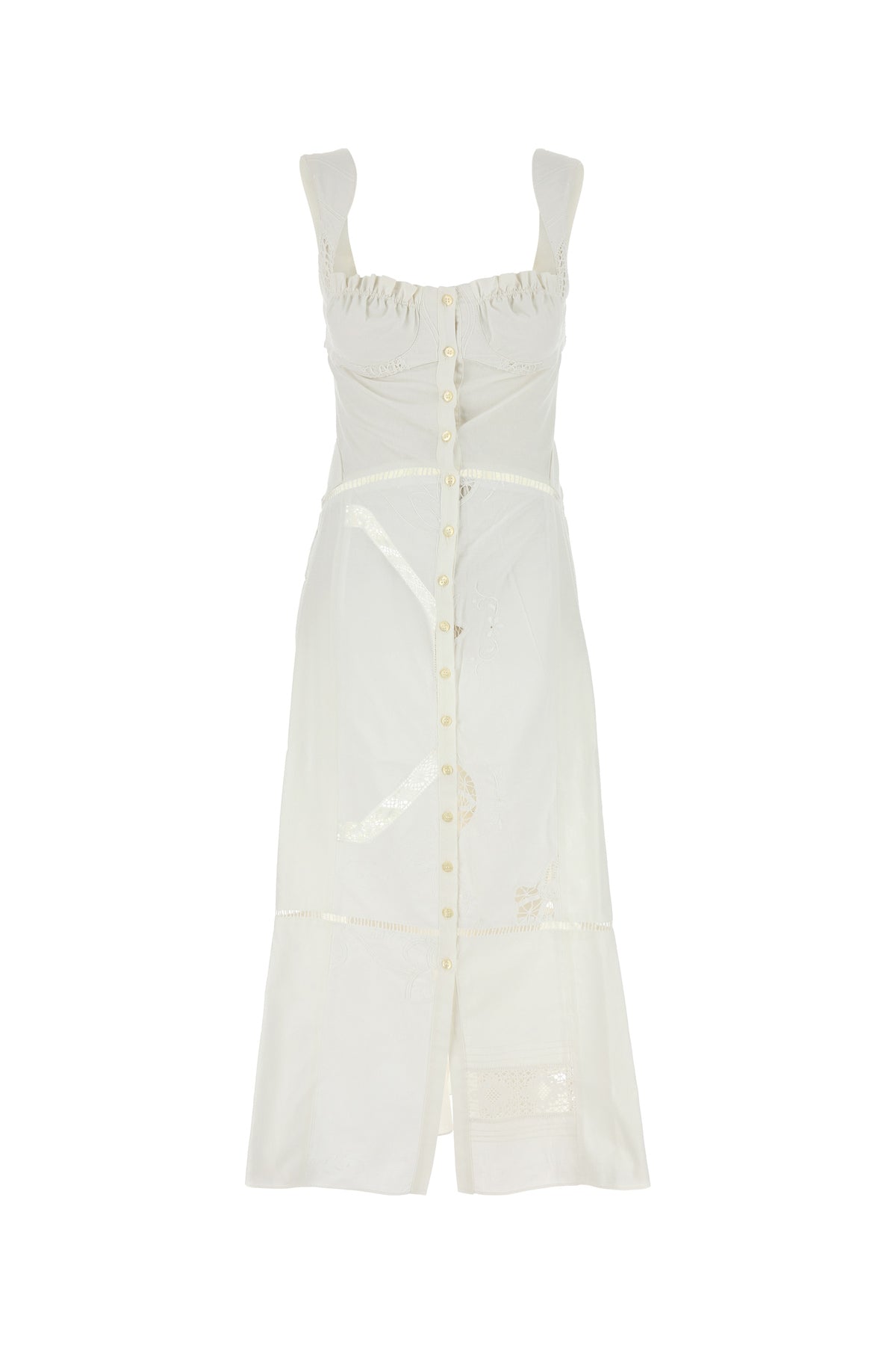MARINE SERRE Abito in cotone bianco