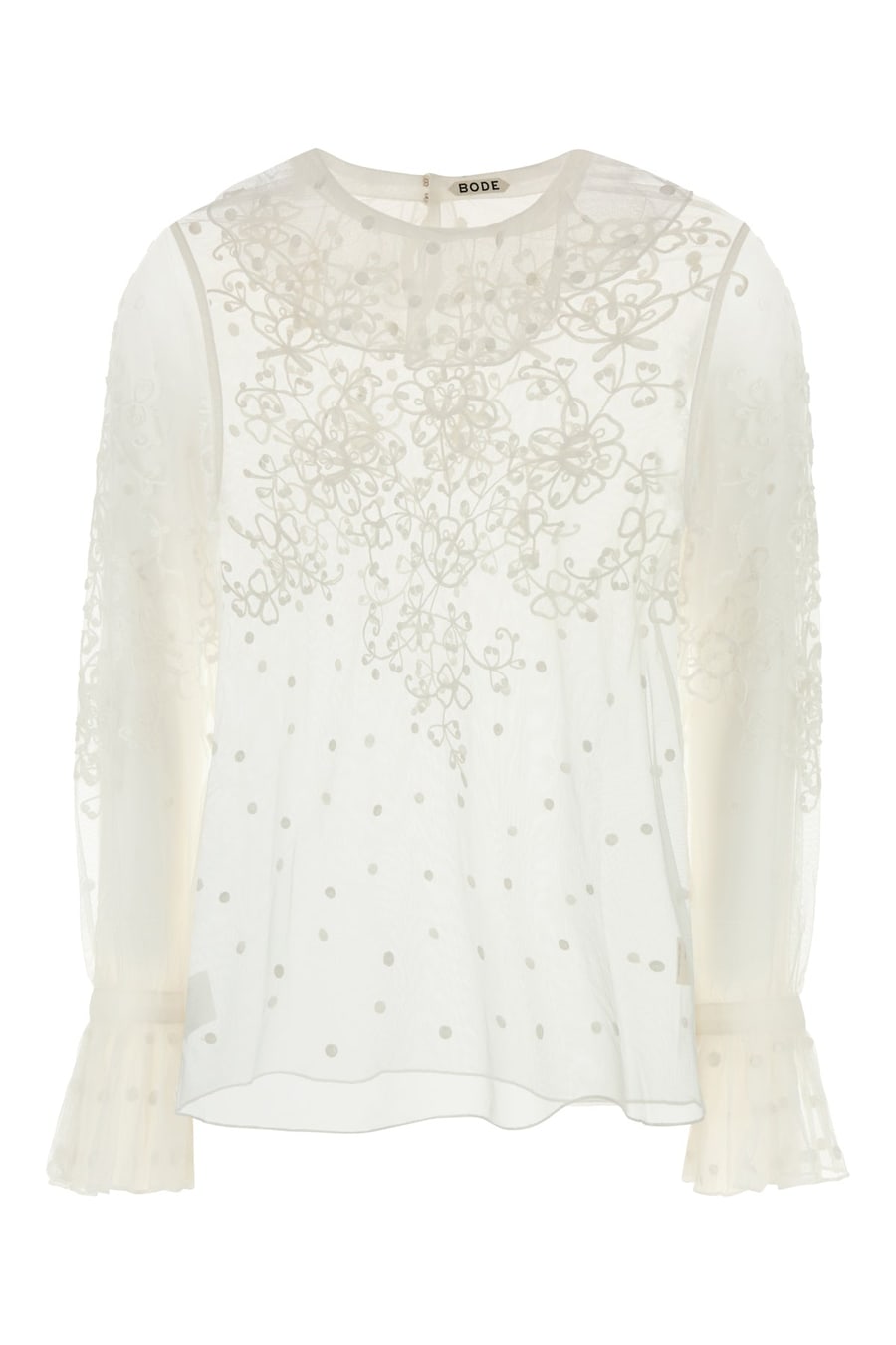 BODE Blusa Middlemist in rete bianca