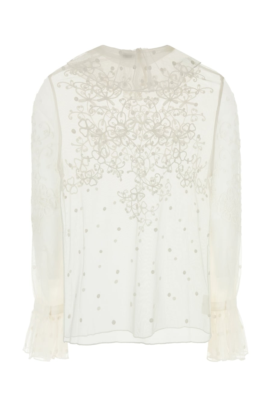 BODE Blusa Middlemist in rete bianca, view 2
