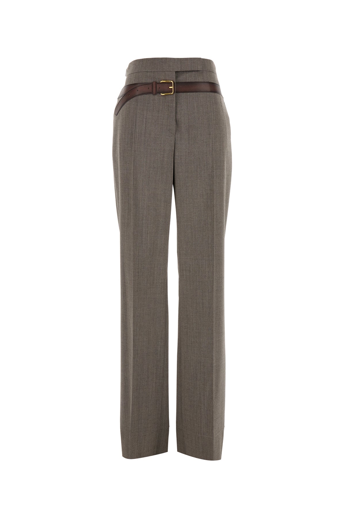 Prada Pantalone in lana tec cappuccino melangè