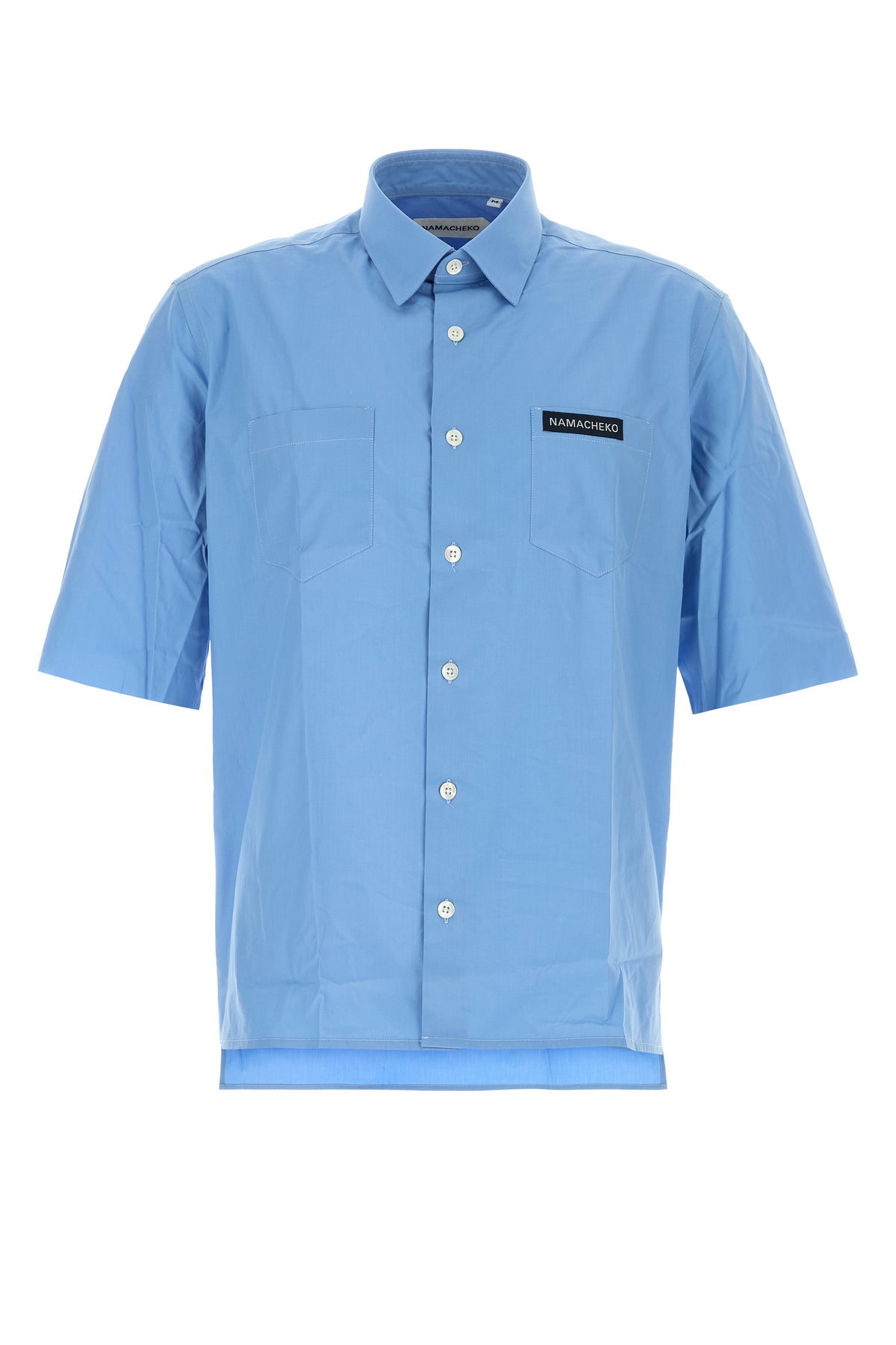 NAMACHEKO Camicia Guardia in popeline ceruleo