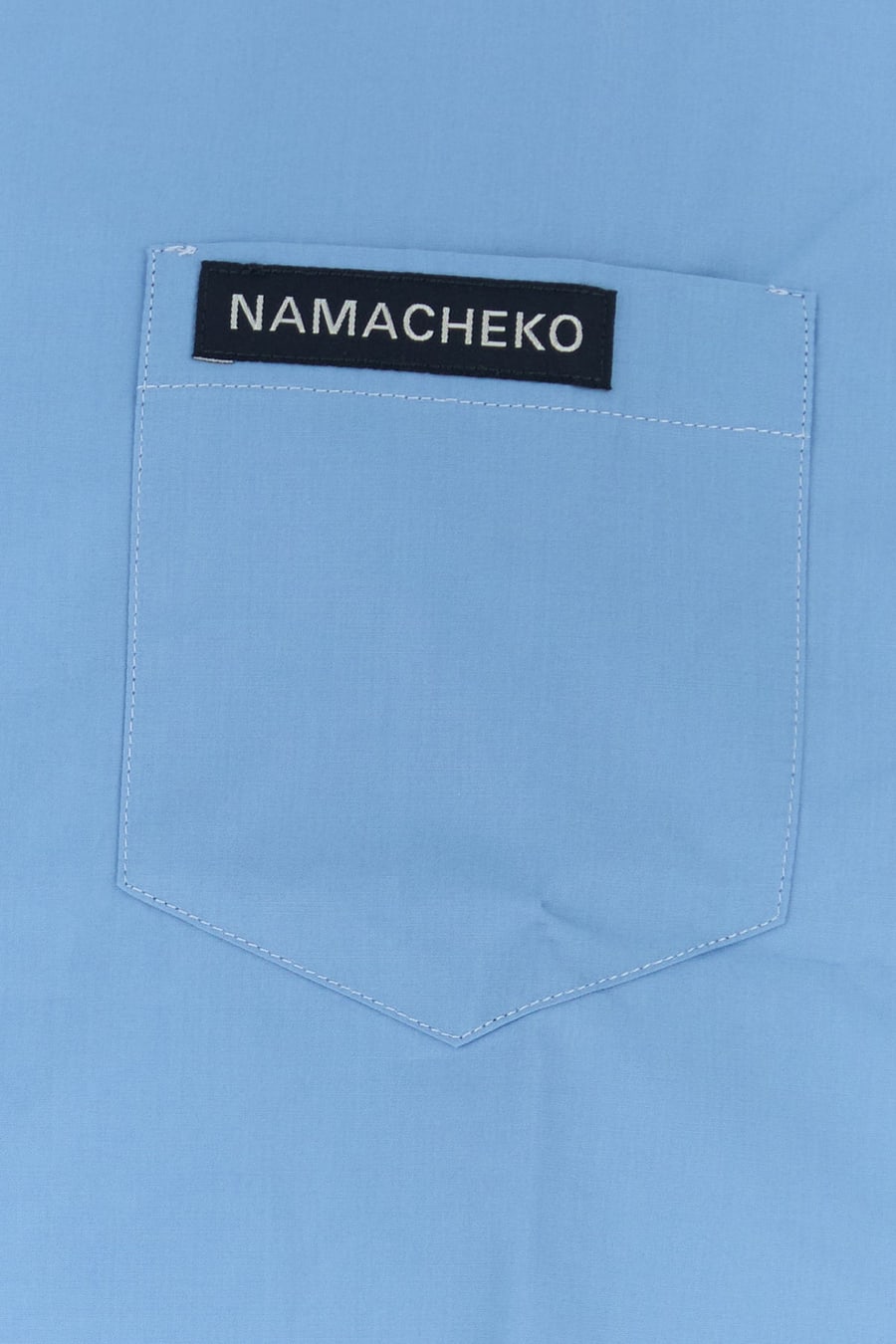 NAMACHEKO Camicia Guardia in popeline ceruleo, view 3