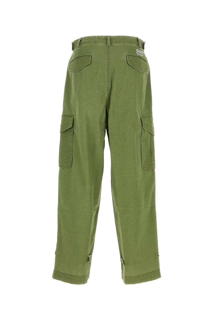 KENZO Pantalone cargo in cotone verde, view 2