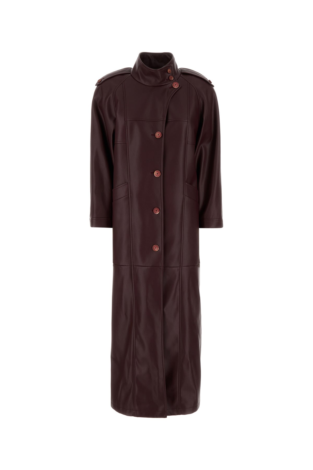LE SULLY STUDIO Cappotto in similpelle bordeaux