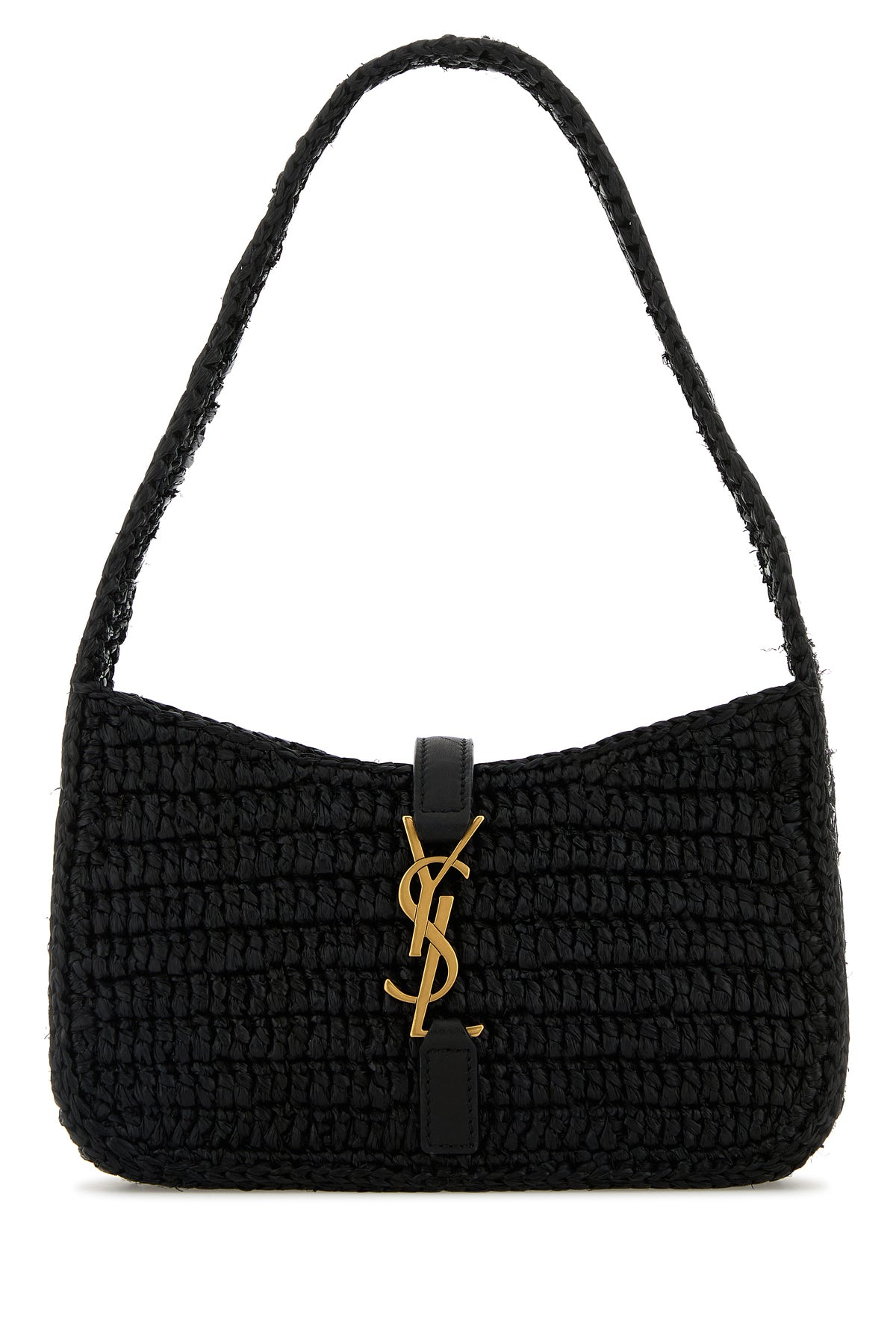 Saint Laurent Borsa a mano Le 5 à 7 mini in rafia nera