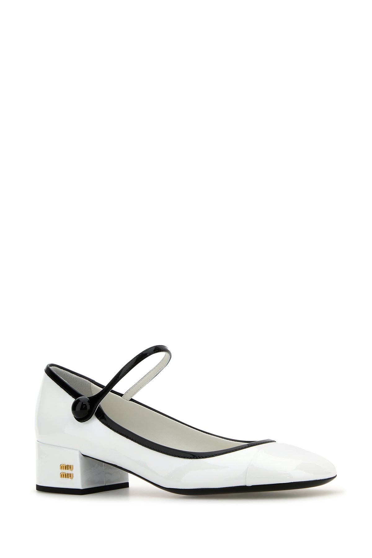 Miu Miu Scarpe con tacco in pelle bianca, view 2