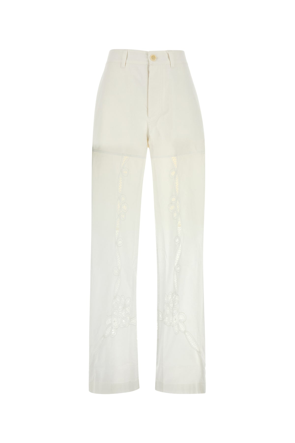 MARINE SERRE Pantalone in cotone bianco