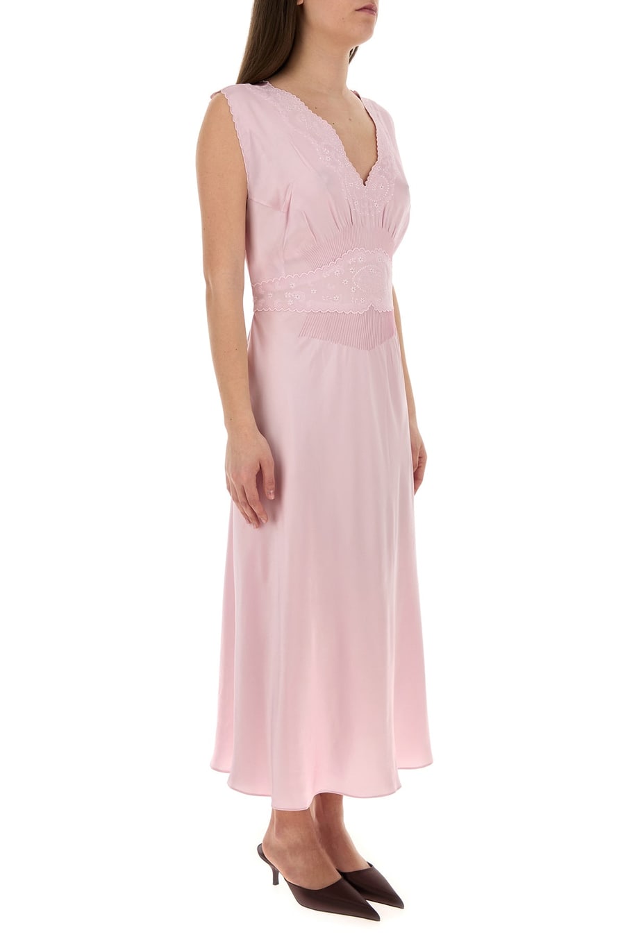 Prada Abito in raso rosa, view 3