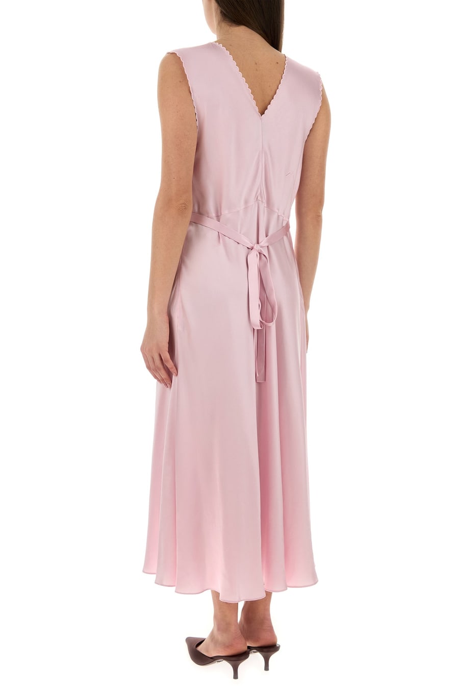 Prada Abito in raso rosa, view 4