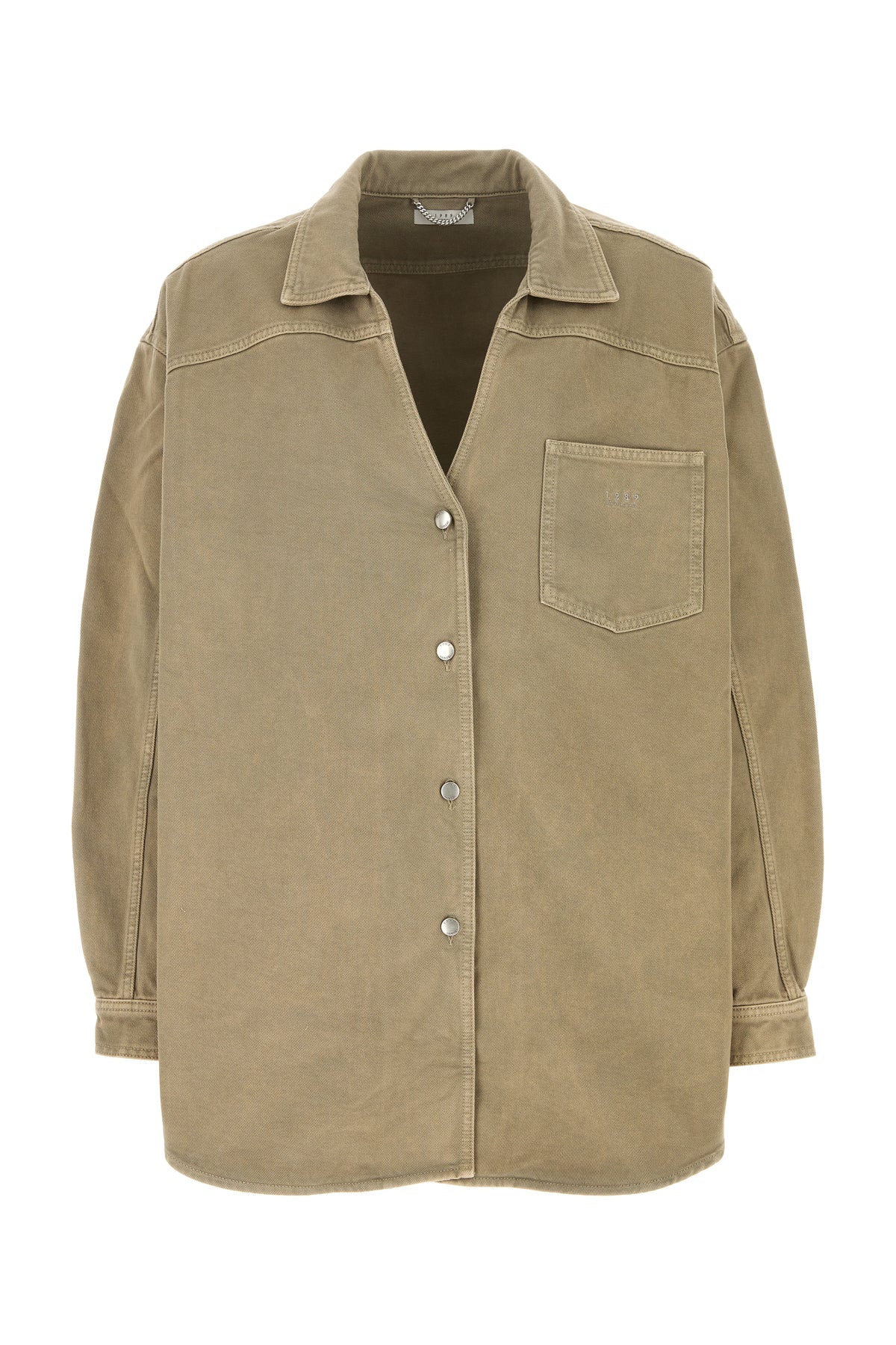 1989 STUDIO Camicia oversize in denim verde militare