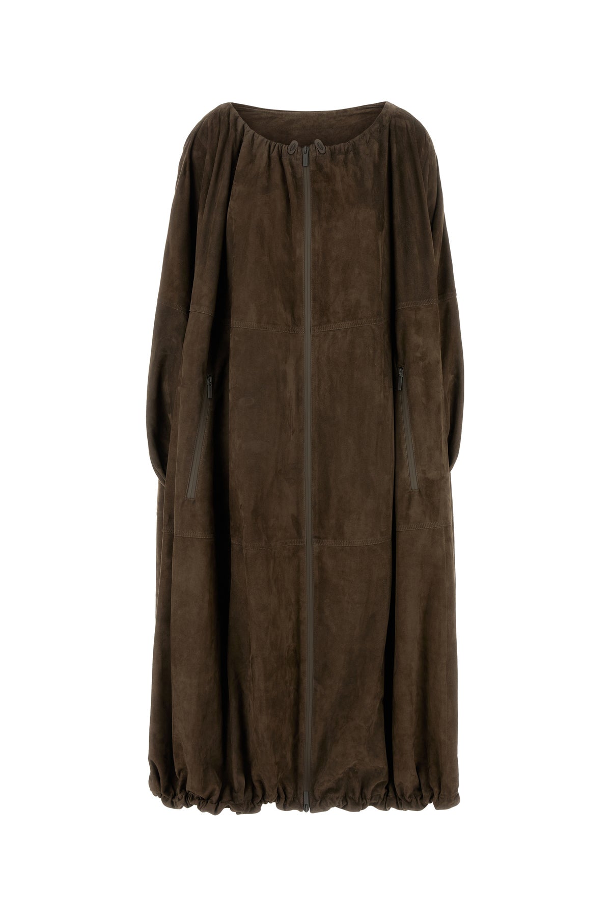 Ferragamo Soprabito in pelle scamosciata marrone