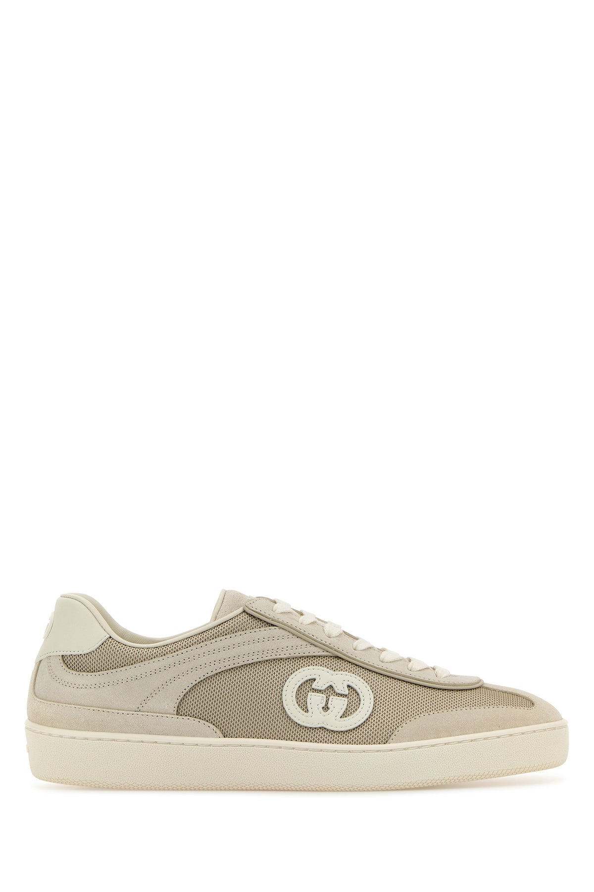 Gucci Sneakers in tessuto e pelle scamosciata cappuccino