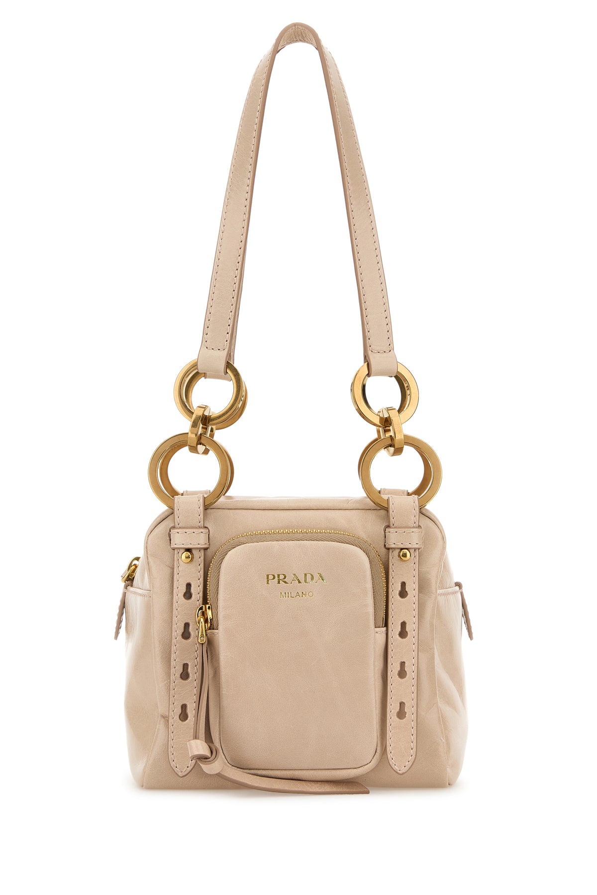 Prada Borsa a mano Prada Dangle mini in pelle rosa cipria