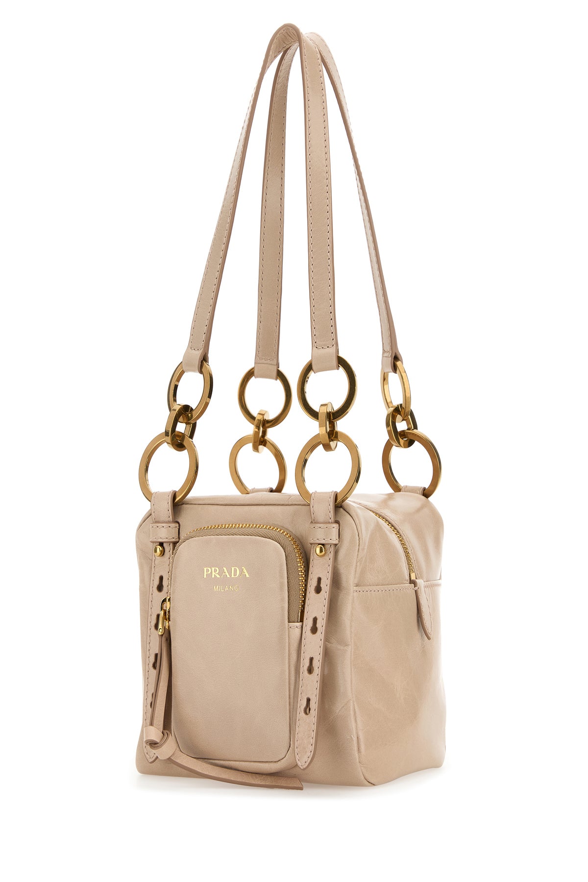 Prada Borsa a mano Prada Dangle mini in pelle rosa cipria, view 2