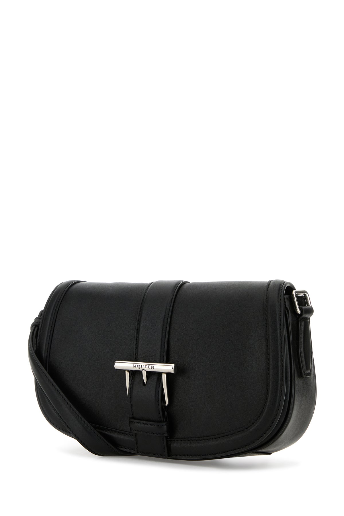 Alexander McQueen Borsa a tracolla Satchel in pelle nera, view 2