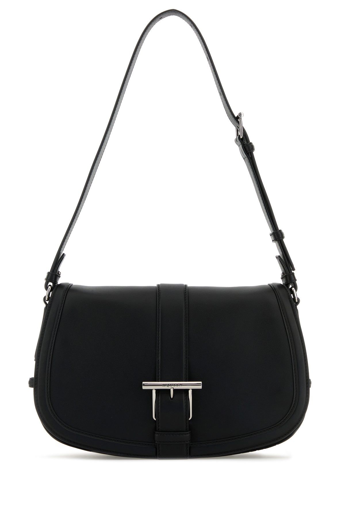 Alexander McQueen Borsa a tracolla Satchel grande in pelle nera