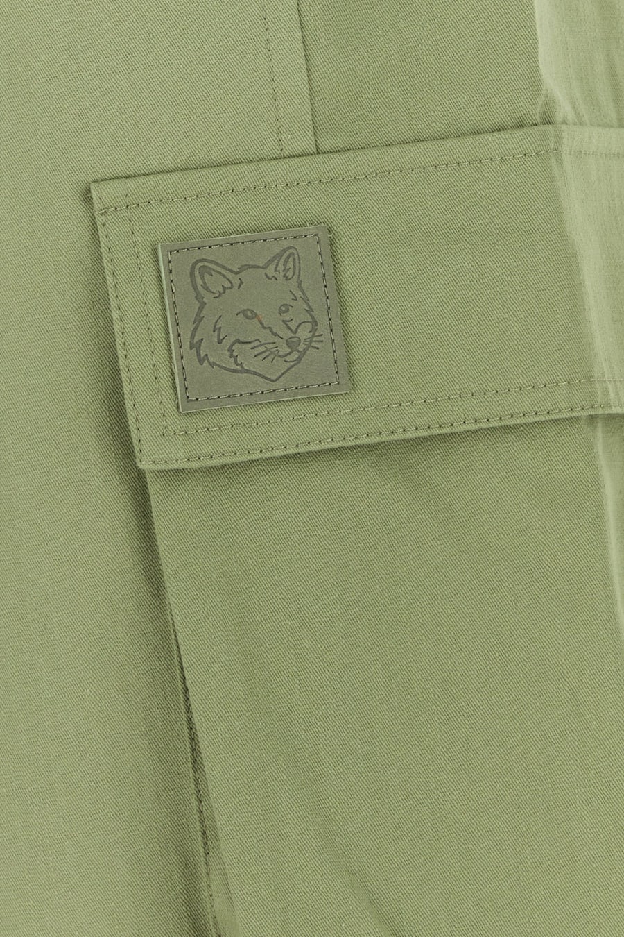 MAISON KITSUNE Bermuda in cotone verde, view 3