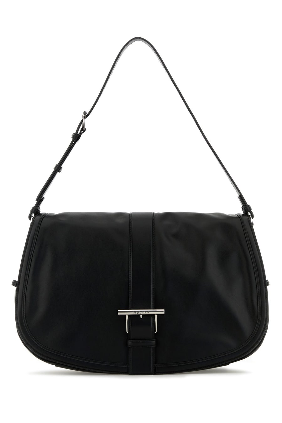 Alexander McQueen Borsa a spalla Satchel maxi in pelle nera